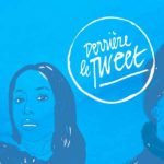 Illustration du podcast "derriere le tweet" avec la représentation de plusieurs personnes dessinées sur fond bleu.