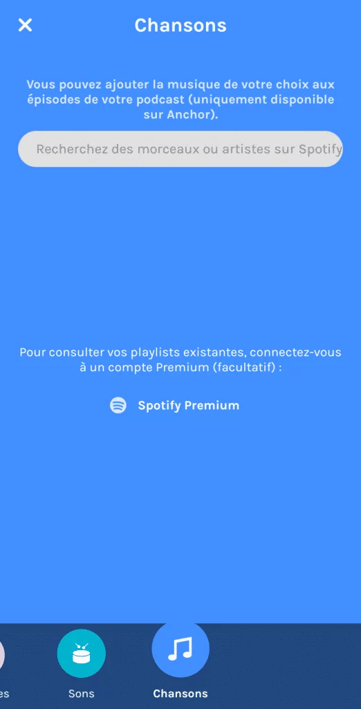 Enregistrer son podcast avec Anchor (chansons)
